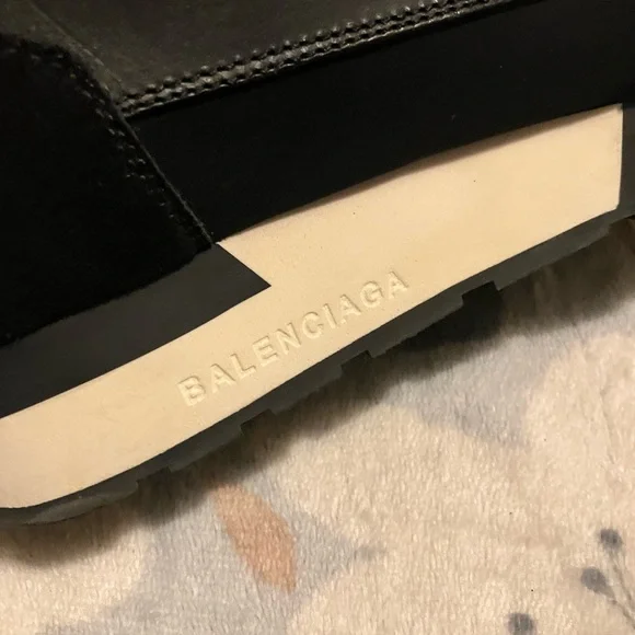 Balenciaga NWOT Black Knit & Leather Sneakers - Picture 7 of 9